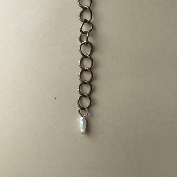 VTG Boho Chic Statement Necklace Beaded Rhinestones Mini Baroque Pearl 18" - Picture 8 of 9